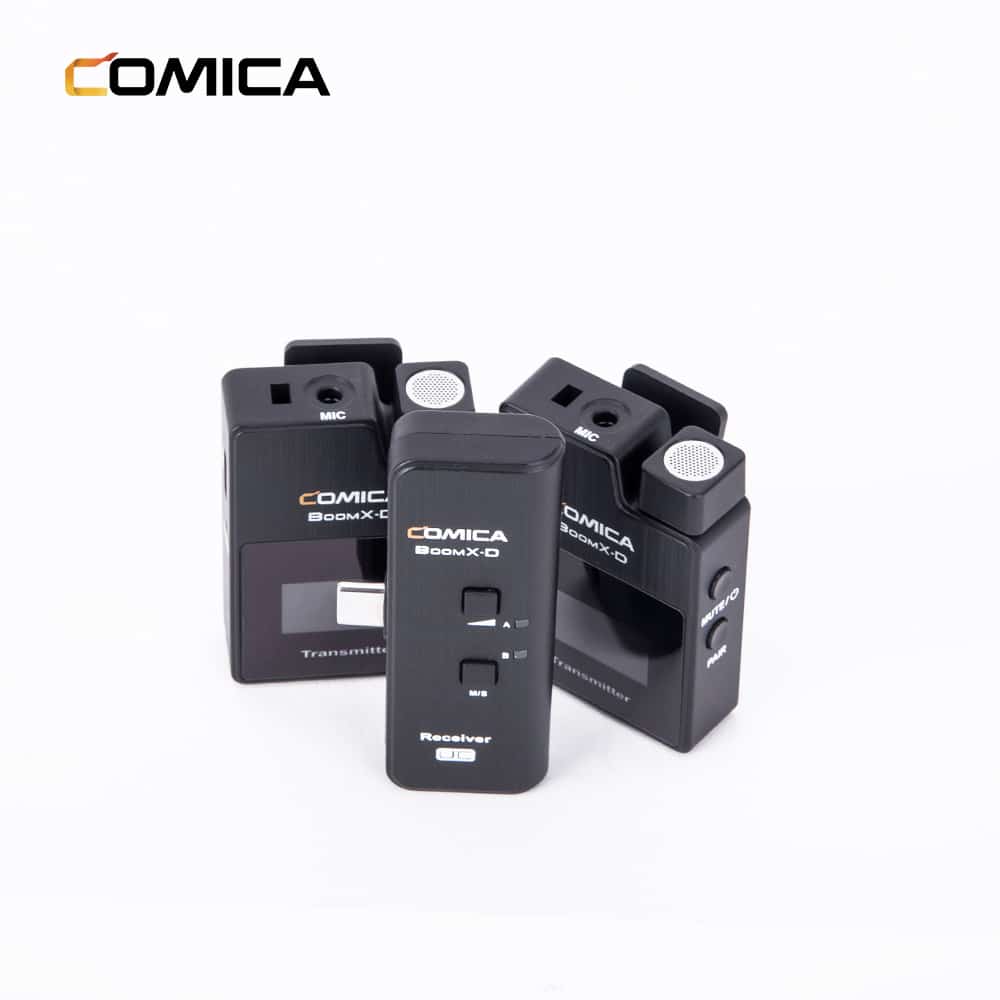 Comica BoomX-D UC2 wireless microphone set with 2 transmitters and USB-C receiver