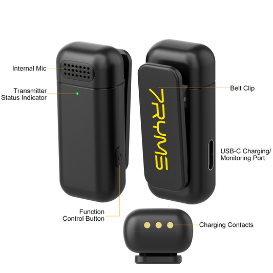 7RYMS Rimo S1(LN) 2.4G Dual-channel draadloze microfoon met Lightning aansluiting - Draadloze microfoons