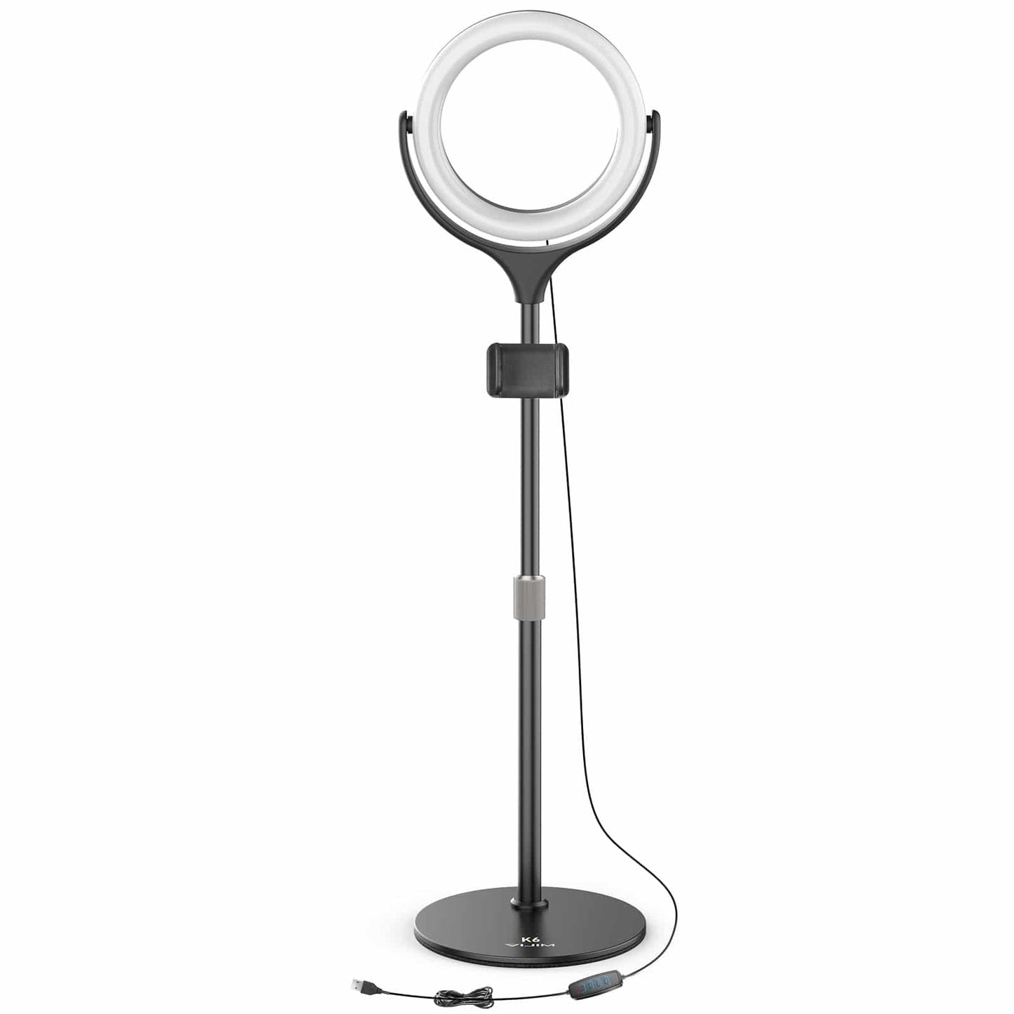 VIJIM K6 Desktop Bi-Color Ring lamp with tripod and phone holder