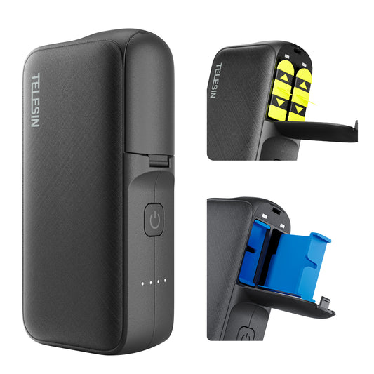 Telesin 10000mAh powerbank voor GoPro-accu's - GoPro 9 t/m 12 - GoPro Accu's en opladers