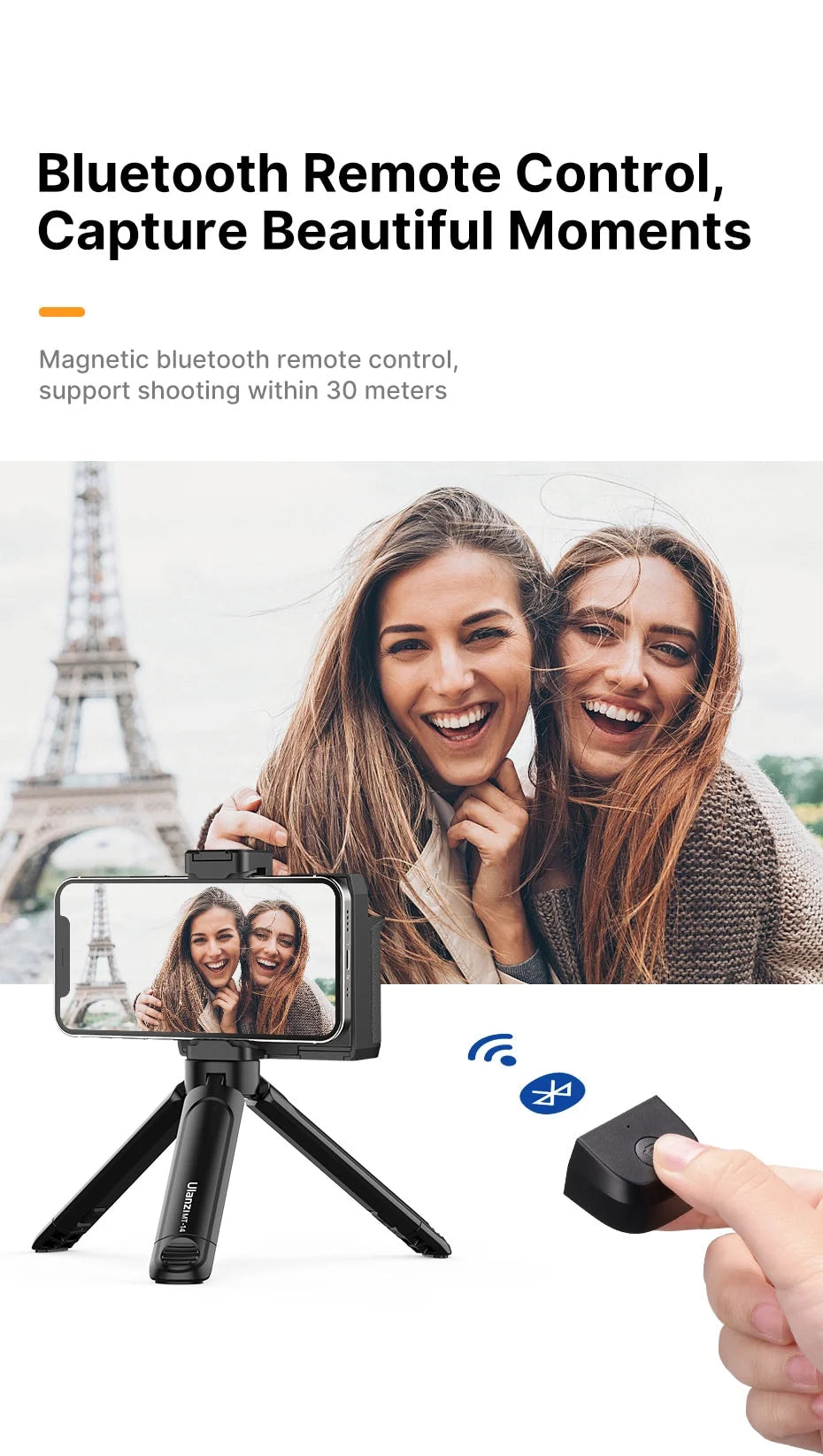 Ulanzi CapGrip II smartphone camera grip with magnetic Bluetooth remote shutter