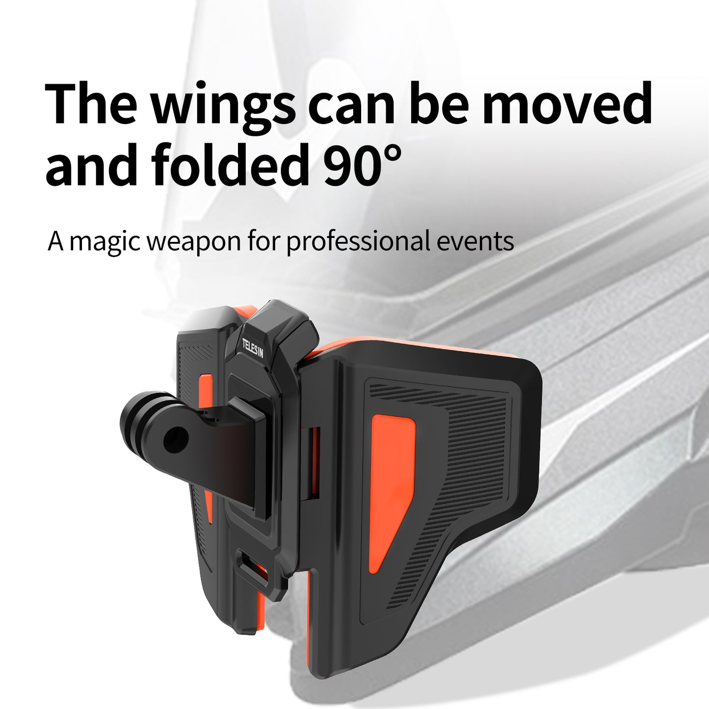 Telesin Premium Helmet Mount / helmbevestiging - Oranje - GoPro-accessoires